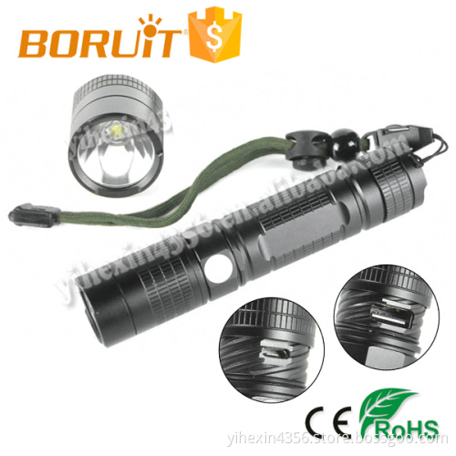 Boruit High Power Flashlight CREE L2 1500 Lumens with Micro-USB Charging Torch